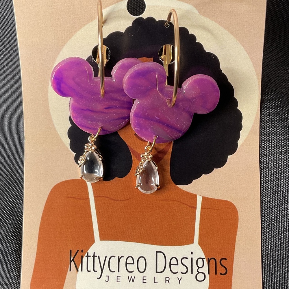 Purple Mouse Artisan Earrings